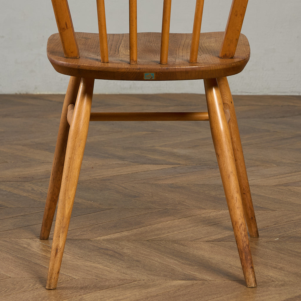 ヴィンテージ 4本 スポーク フープバックチェア ネイビーブルーラベル