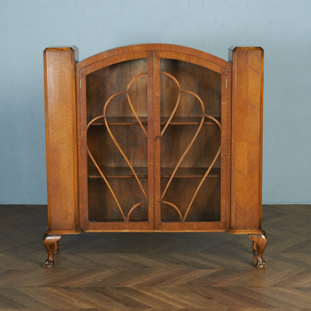 英国 アンティーク キュリオケース キャビネット カップボード