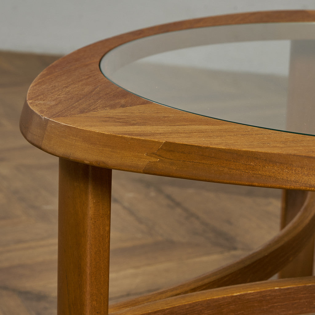 ヴィンテージ トライアングル ガラストップテーブル