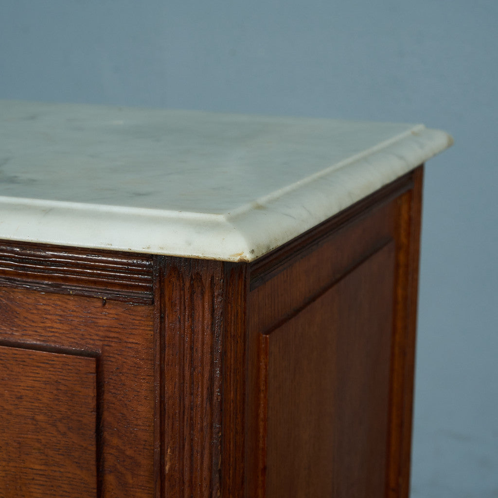 British antique marble top side cabinet #81710