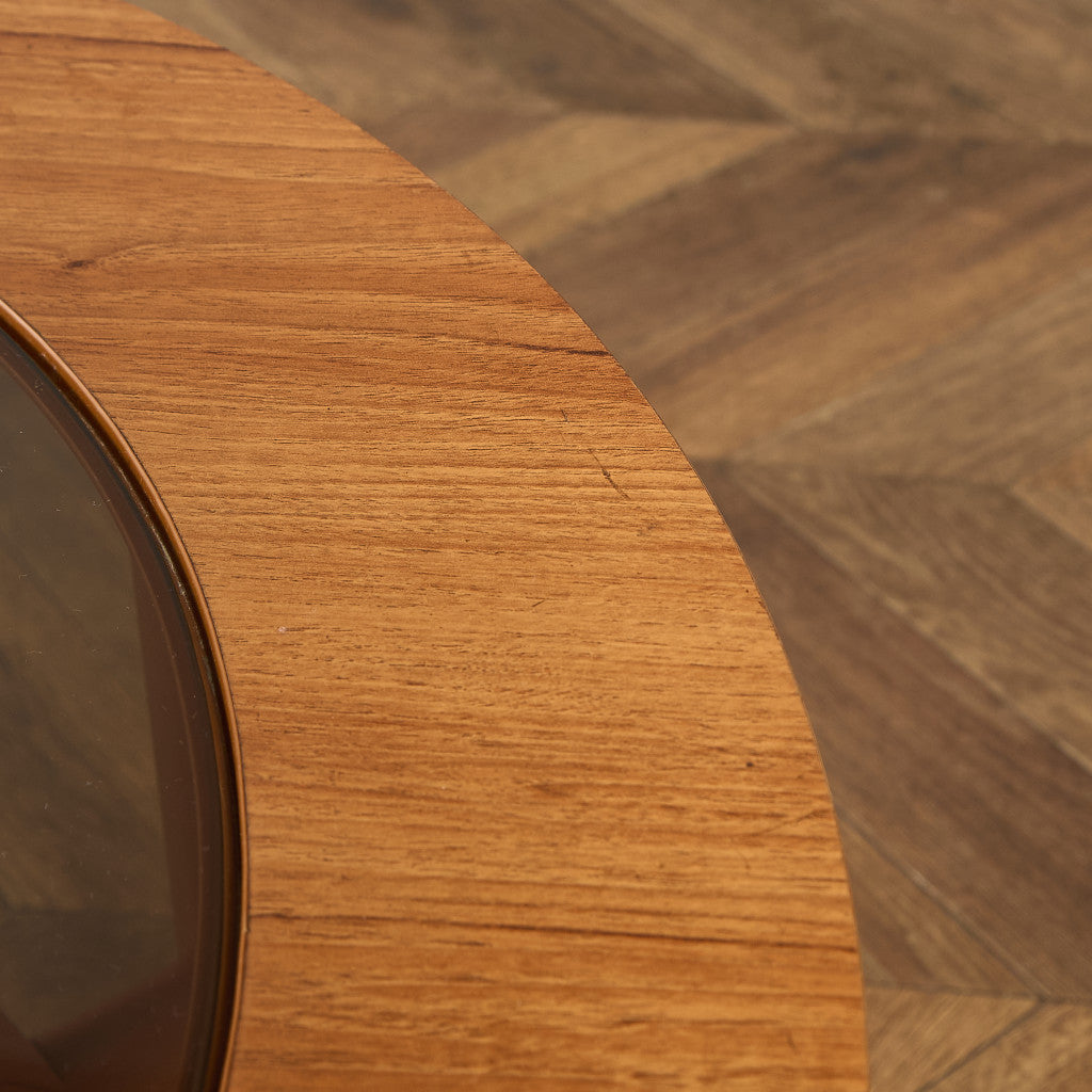 ヴィンテージ スモーク ガラストップ コーヒーテーブル センターテーブル