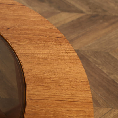 ヴィンテージ スモーク ガラストップ コーヒーテーブル センターテーブル