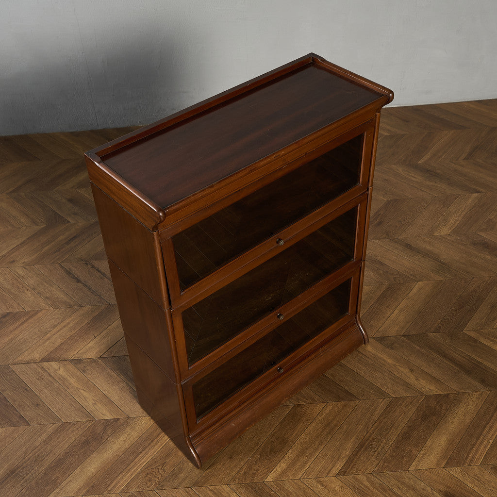 英国 クラシック 3段 スタッキング ブックケース