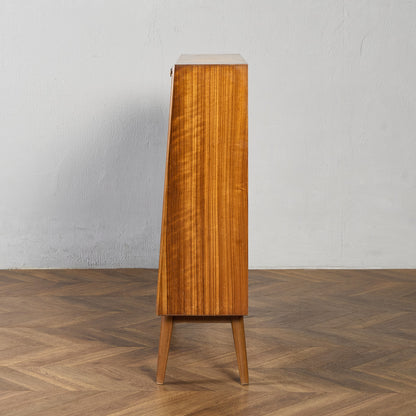 ヴィンテージ ナロー ガラスキャビネット ブックケース