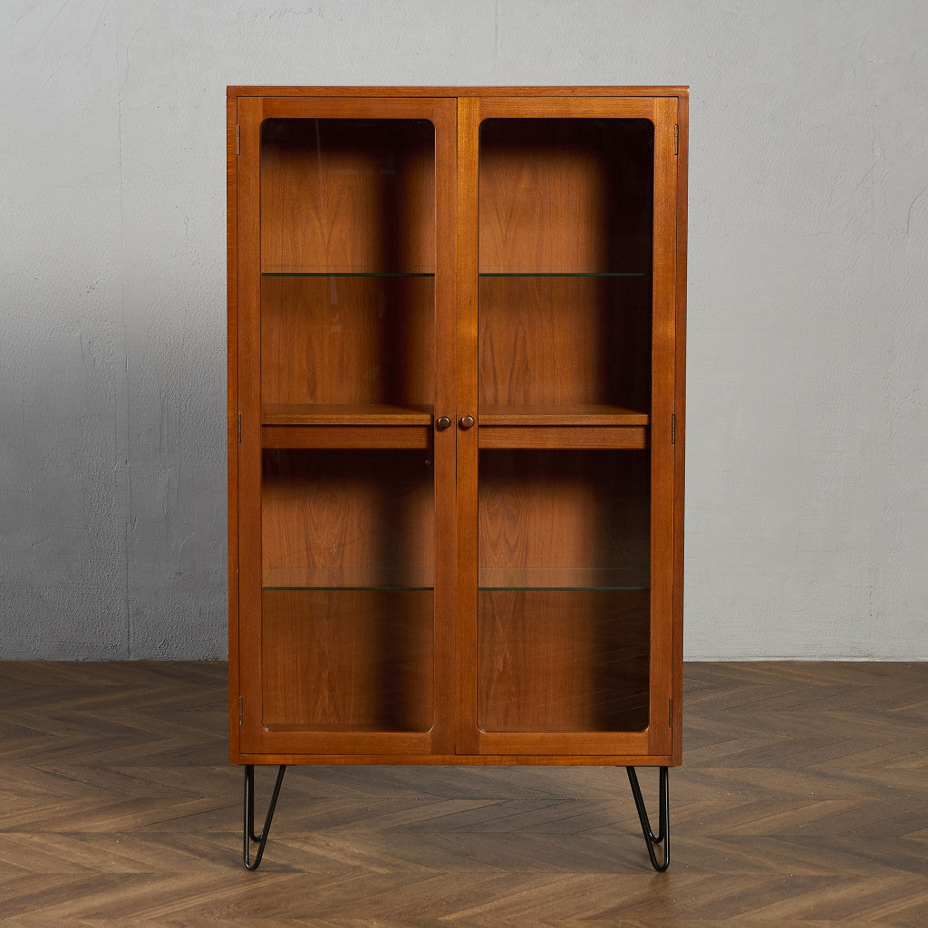 Fresco ガラス ブックケース カスタム アイアン ヘアピンレッグ