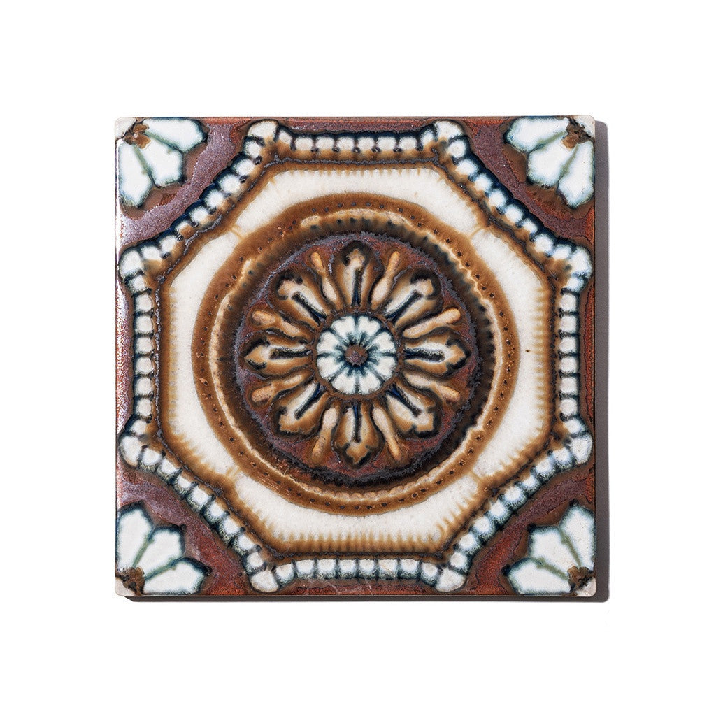 TILE POT STAND / BROWN