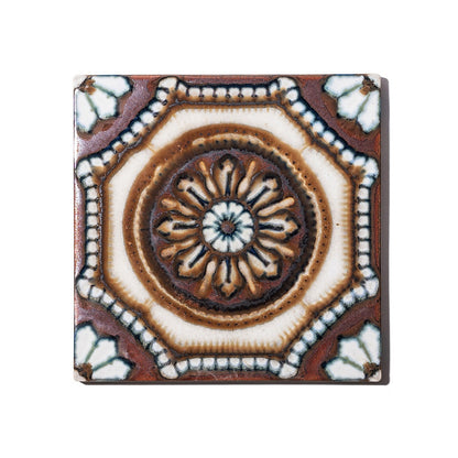 TILE POT STAND / BROWN