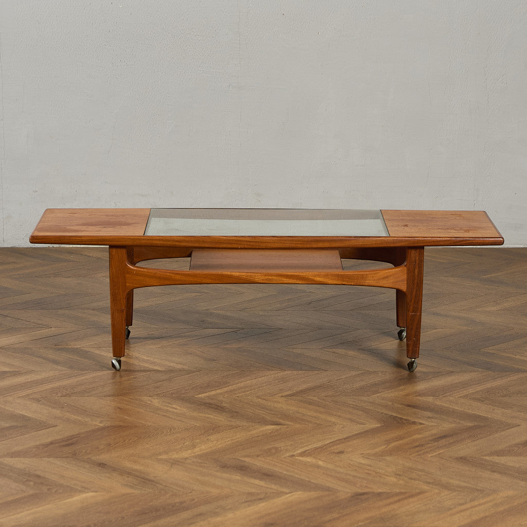 ロングジョン ヴィンテージ ガラストップ コーヒーテーブル