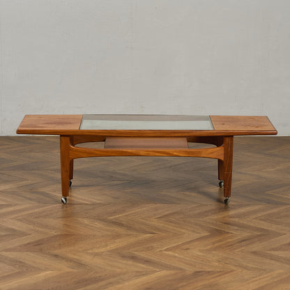 ロングジョン ヴィンテージ ガラストップ コーヒーテーブル