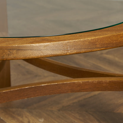 ヴィンテージ トライアングル ガラストップテーブル