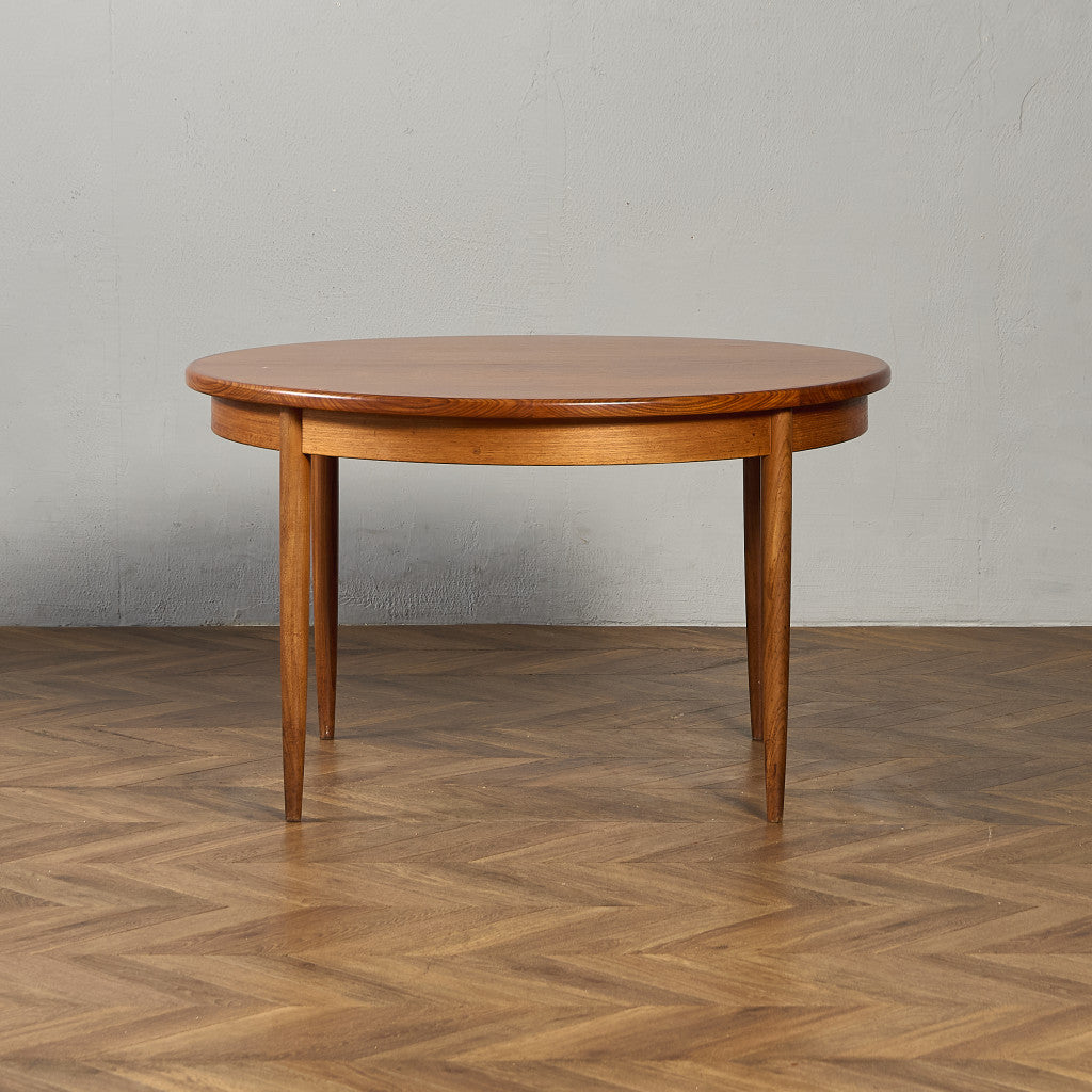 エクステンション ラウンド ダイニングテーブル 天板再塗装済み