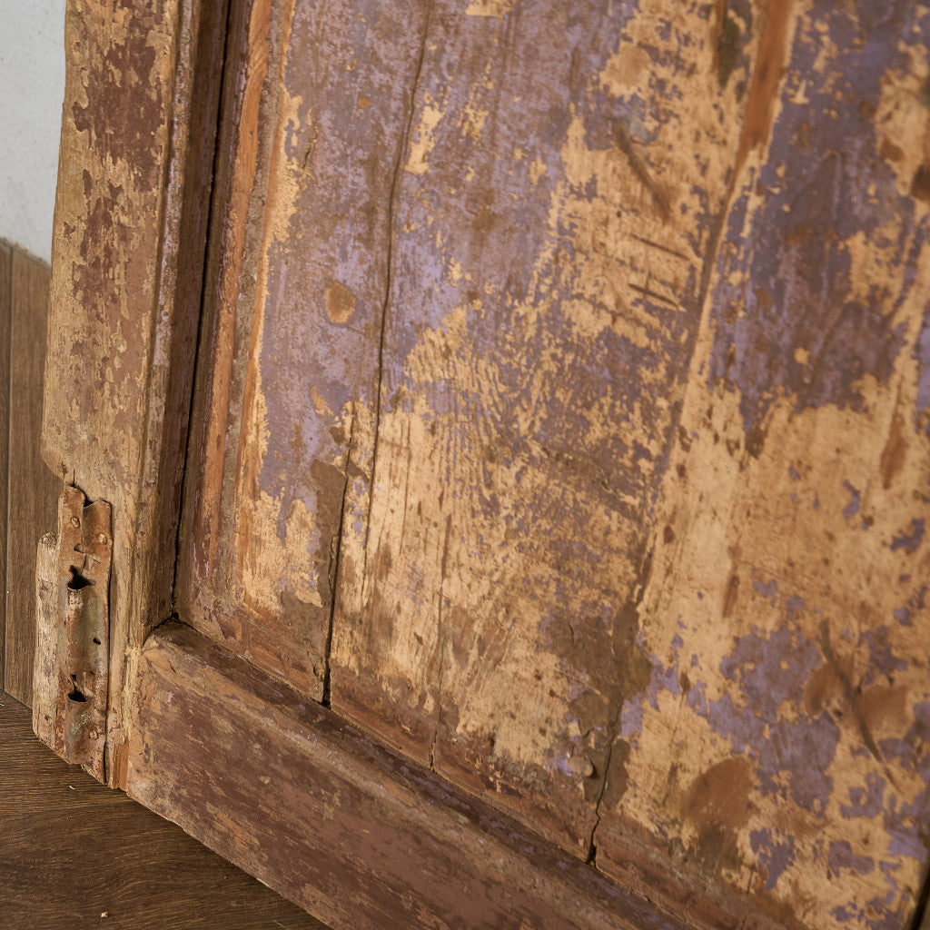 英国 アンティーク 両開き 鉄格子 ウッド ドア 2点セット