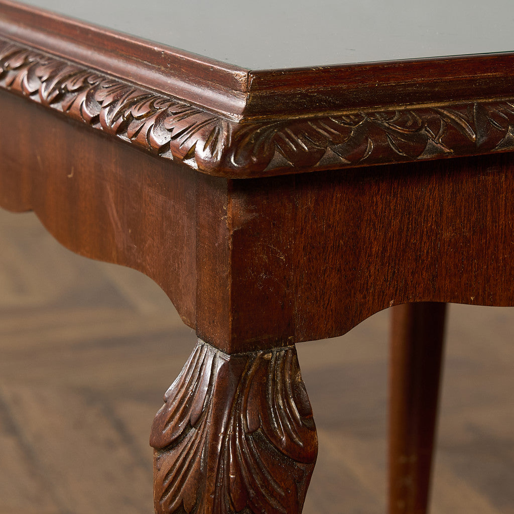 英国 クラシック ガラストップ ネストテーブル