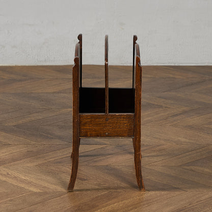 英国 クラシック オーク材 マガジンラック