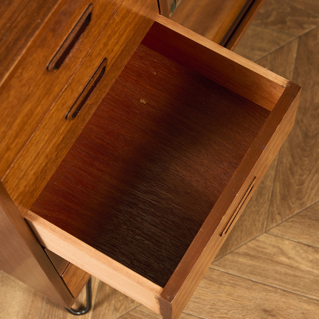 ヴィンテージ ガラスブックケース カスタム アイアン ヘアピンレッグ