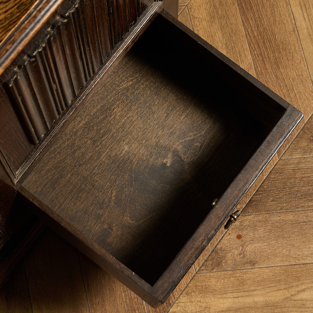 英国 クラシック オーク材 ブランケットボックス