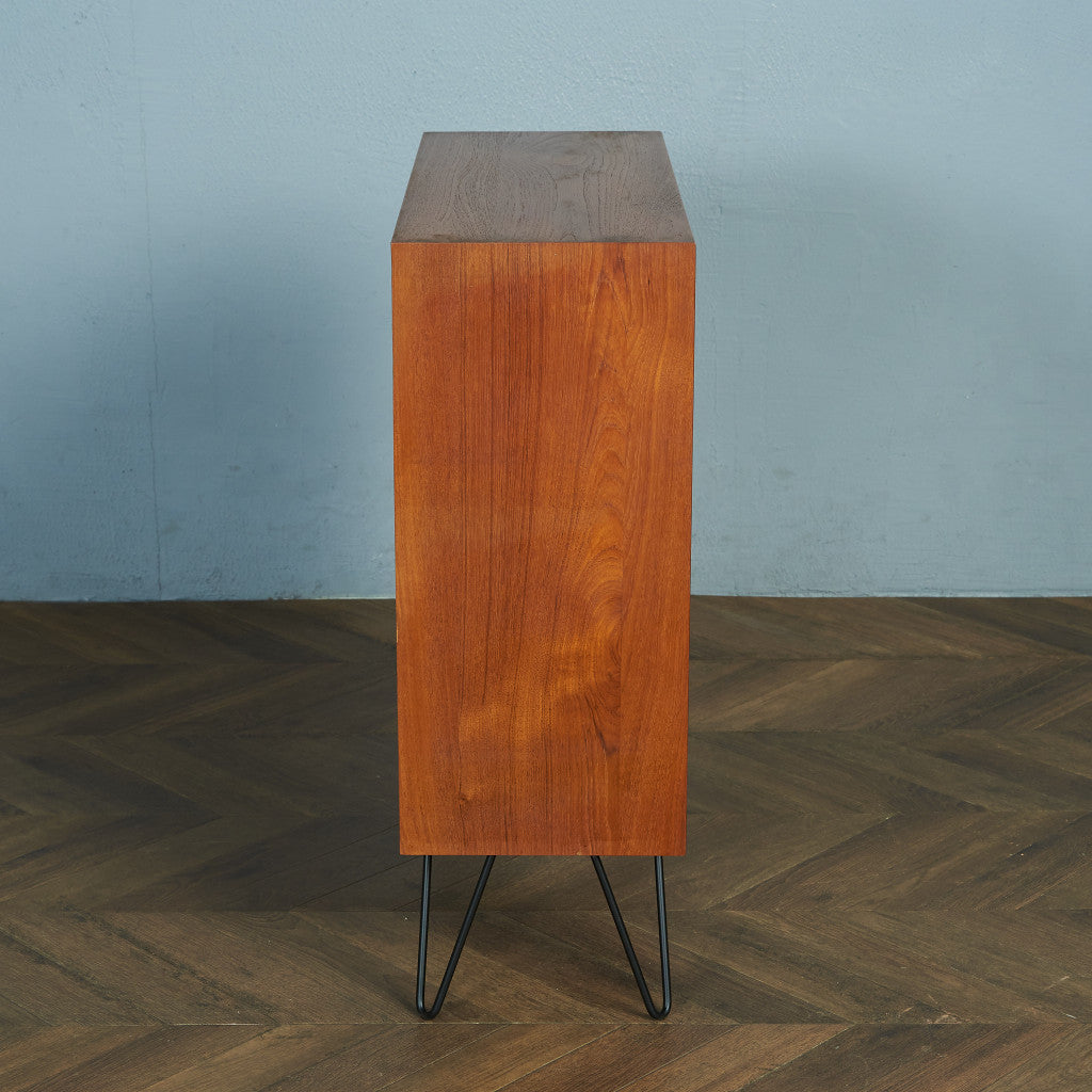 デンマークヴィンテージ オープンブックケース / カスタム アイアンヘアピンレッグ