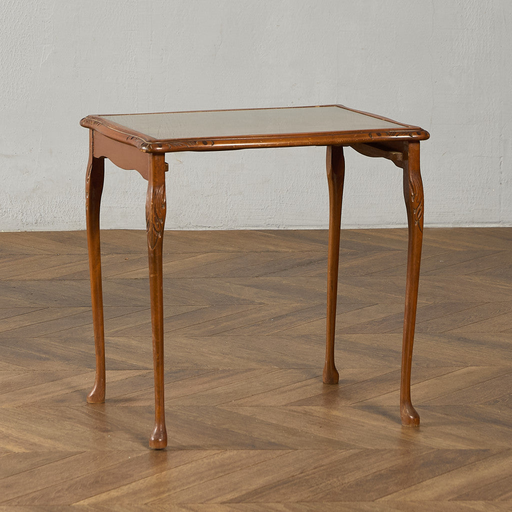 英国 クラシック ガラストップ ネストテーブル #95562