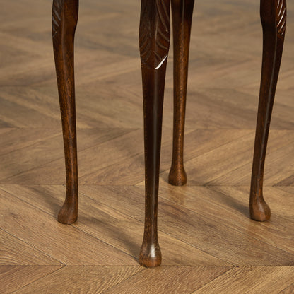 英国 クラシック ガラストップ ネストテーブル