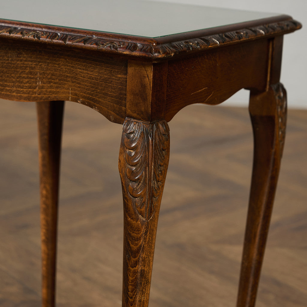 英国 クラシック ガラストップ ネストテーブル