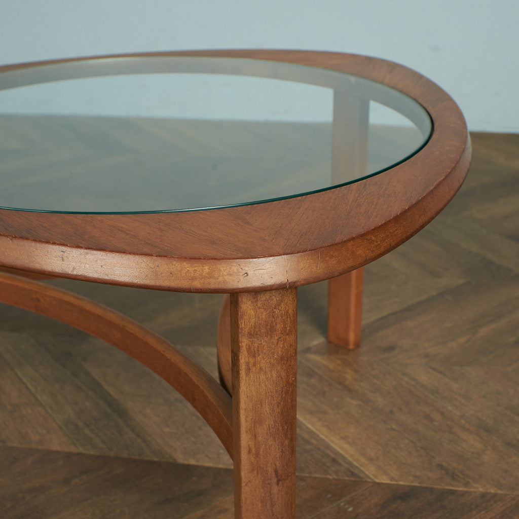 ヴィンテージ トライアングル ガラストップテーブル