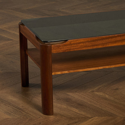 ヴィンテージ スモークガラストップ コーヒーテーブル