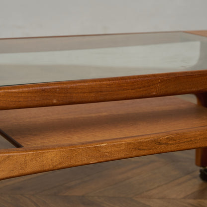 ロングジョン ヴィンテージ ガラストップ コーヒーテーブル