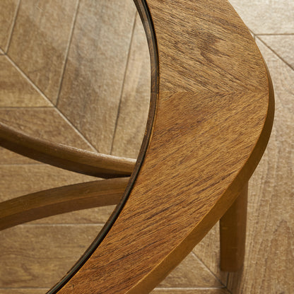 ヴィンテージ トライアングル ガラストップテーブル