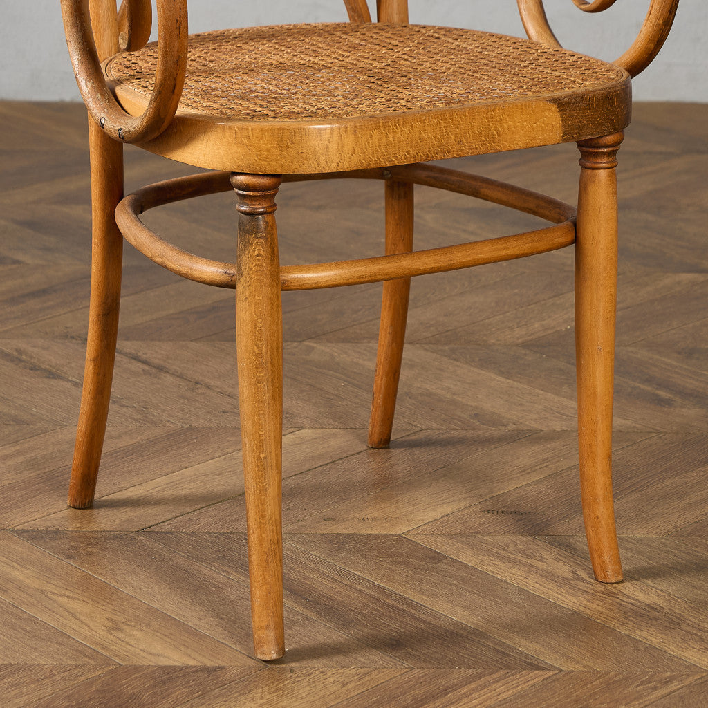 籐張り ベントウッドアームチェア (207) ダイニングチェア