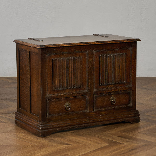 英国 クラシック オーク材 ブランケットボックス