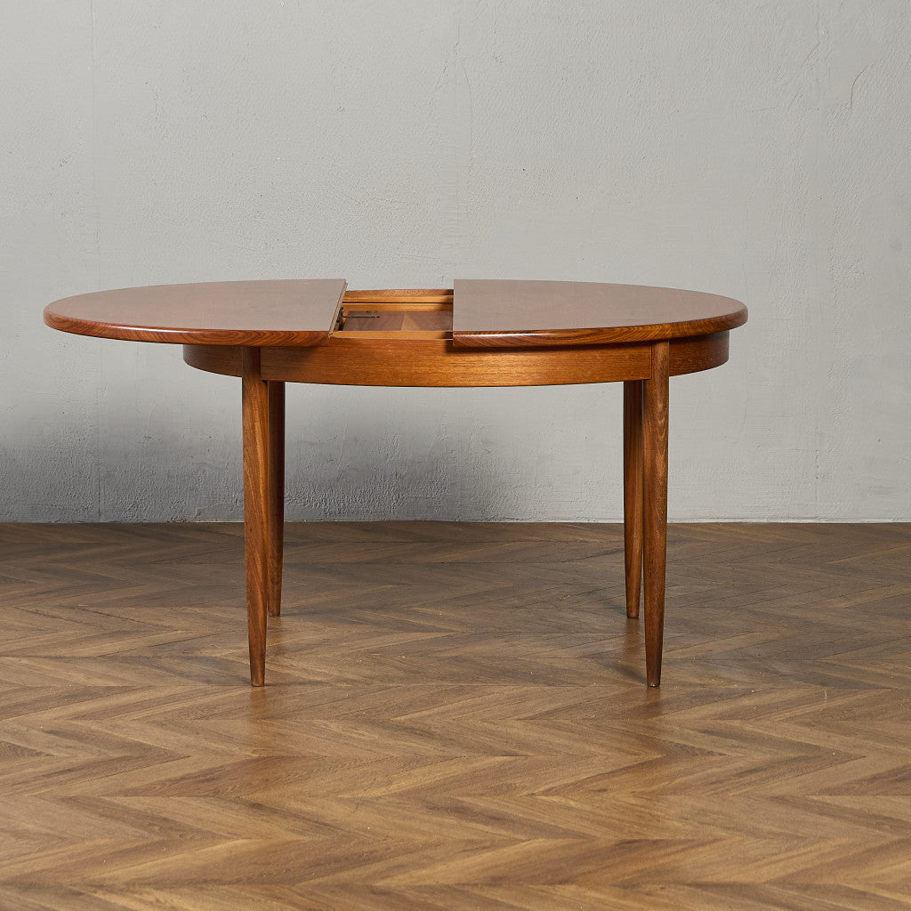 エクステンション ラウンド ダイニングテーブル 天板再塗装済み