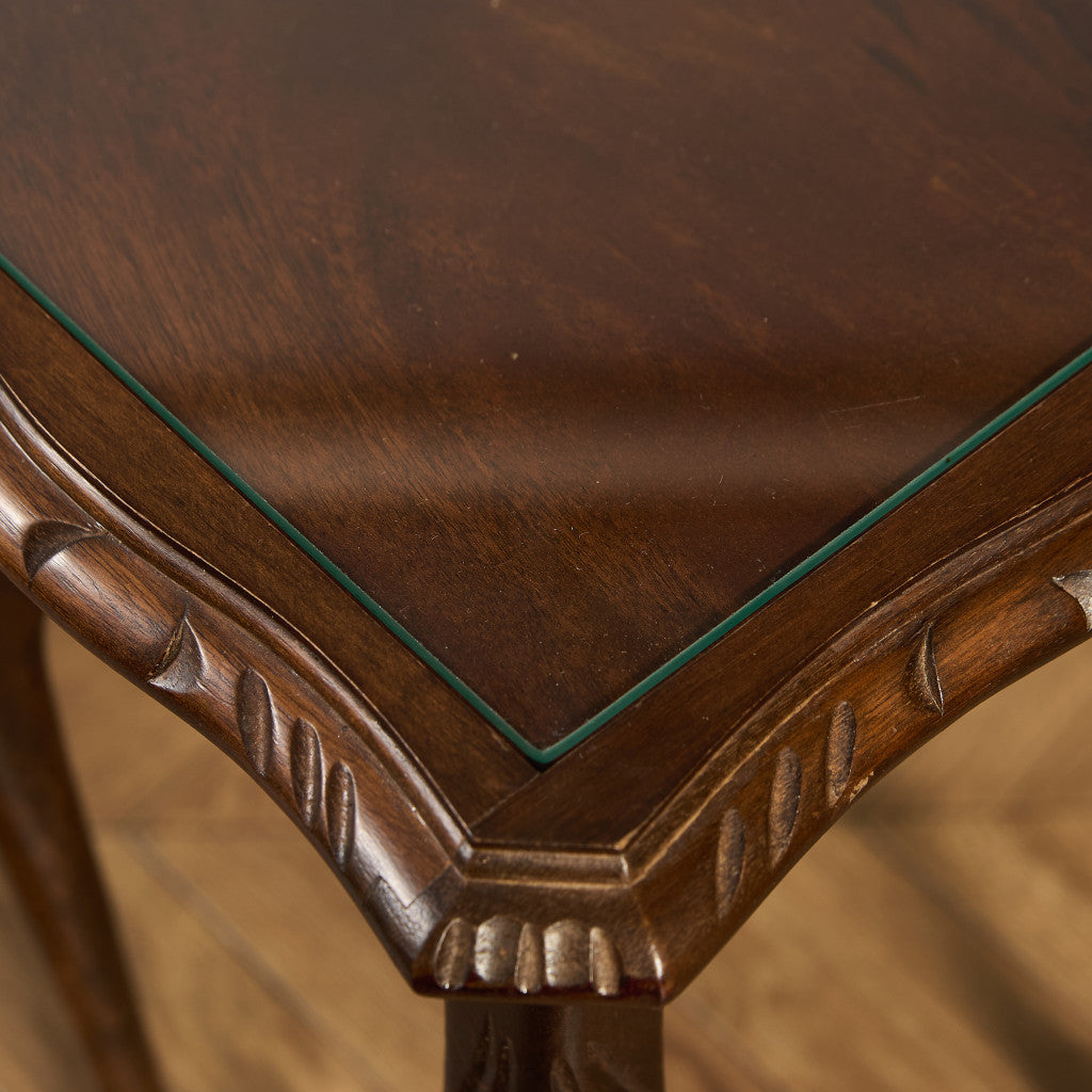 英国 クラシック ガラストップ ネストテーブル