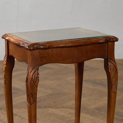 英国 クラシック ガラストップ ネストテーブル