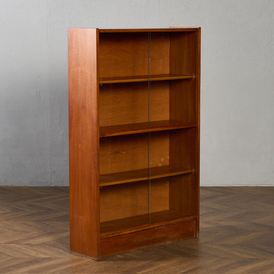 英国 ヴィンテージ ナロー ガラス ブックケース 食器棚