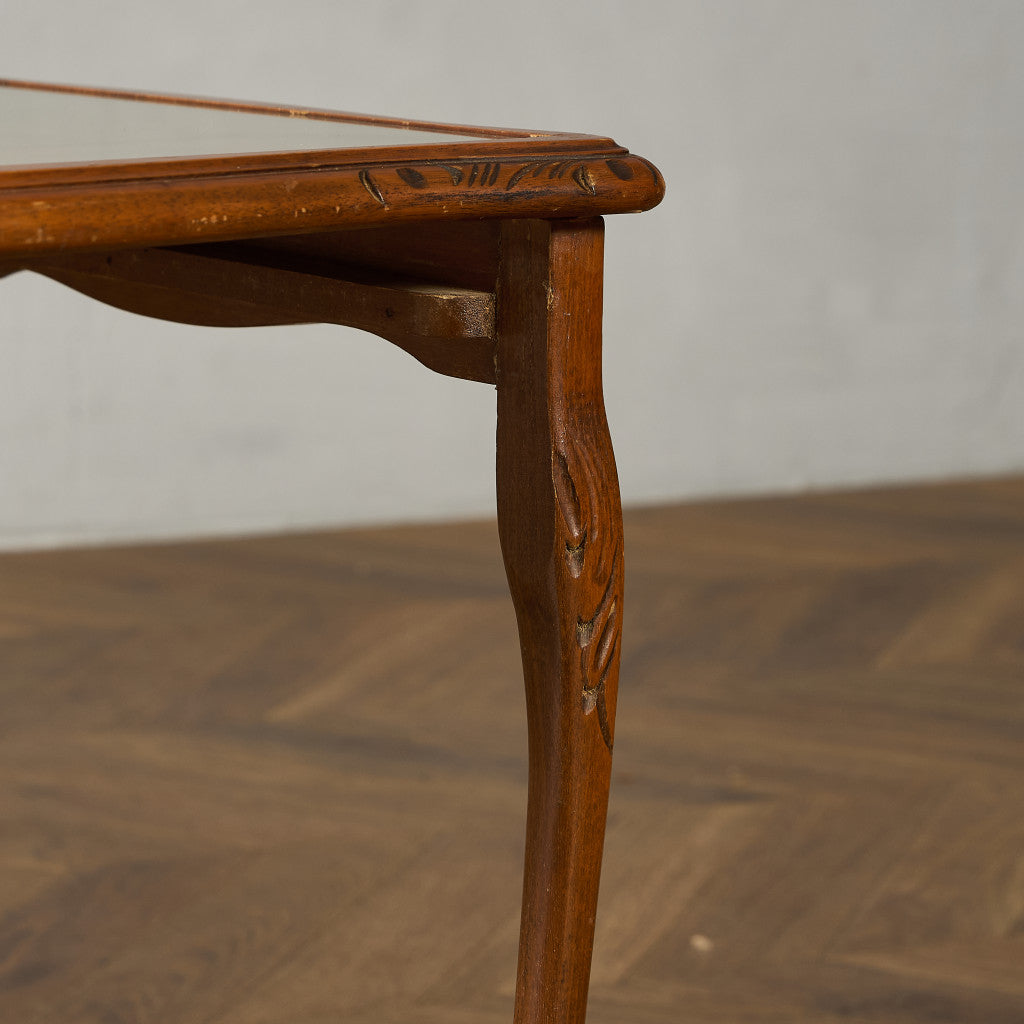 英国 クラシック ガラストップ ネストテーブル #95562