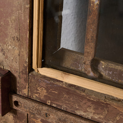 英国 アンティーク 両開き 鉄格子 ウッド ドア 2点セット