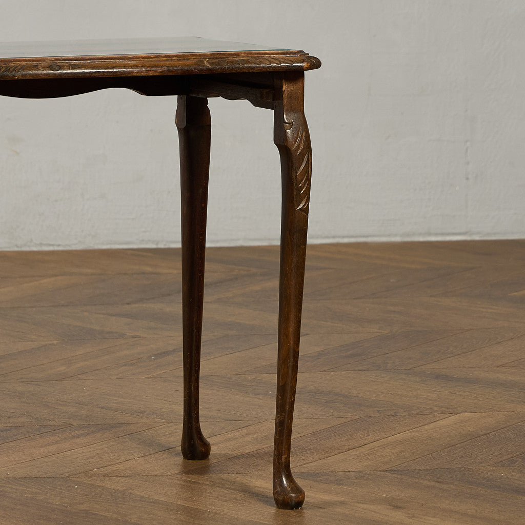 英国 クラシック ガラストップ ネストテーブル