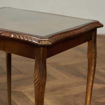 英国 クラシック ガラストップ ネストテーブル