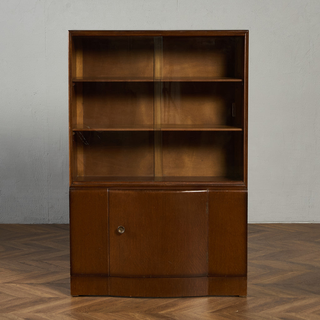 英国 クラシック ガラス ブックケース 食器棚