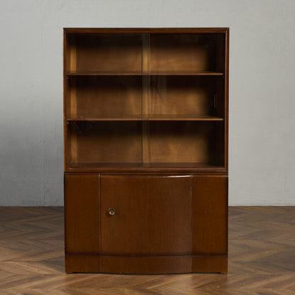 英国 クラシック ガラス ブックケース 食器棚