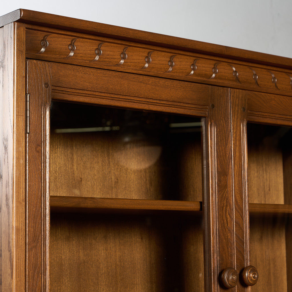 Old Colonial ヴィンテージ ブックケース カップボード ラウンドゴールドラベル