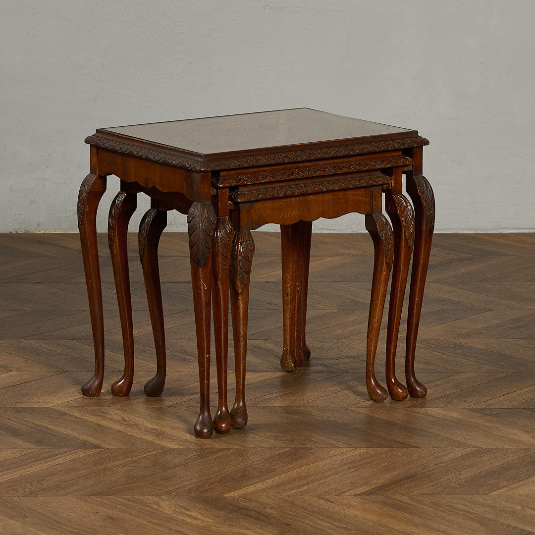 英国 クラシック ガラストップ ネストテーブル #97961 – camori