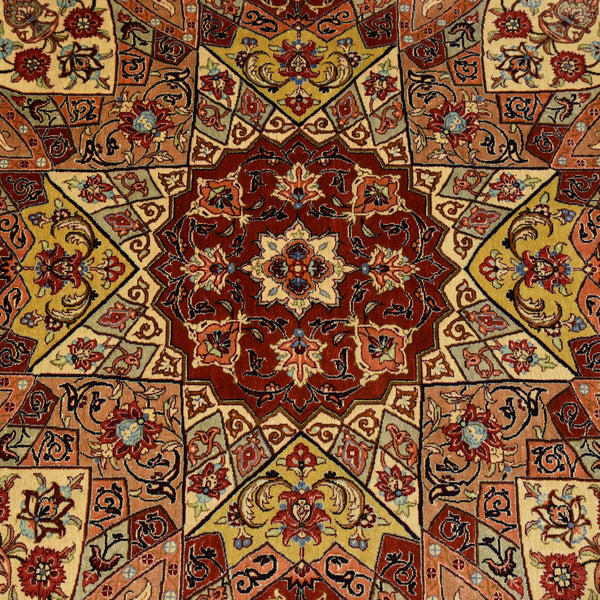 クム産 シルク製手織り ペルシャ絨毯
