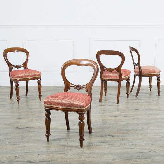 英国アンティーク バルーンバックチェア 4脚セット