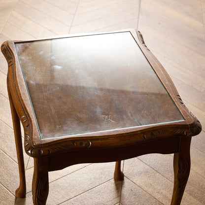 英国 クラシック ガラストップ ネストテーブル #95562