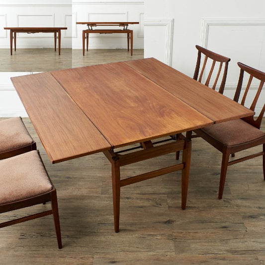 英国ヴィンテージ ハンドル式 エクステンションエレベーターテーブル