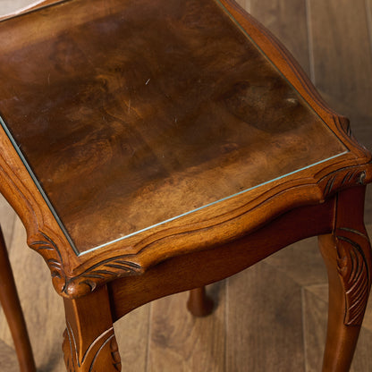 英国 クラシック ガラストップ ネストテーブル