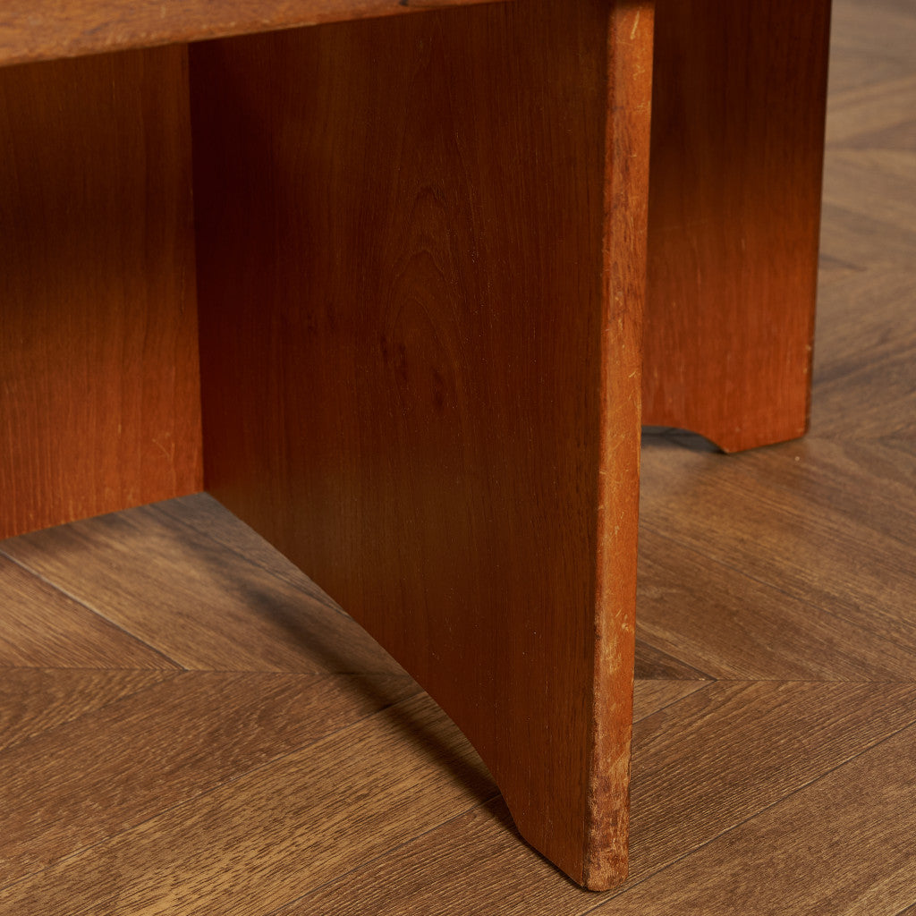 ヴィンテージ スツール付き ガラストップ センターテーブル