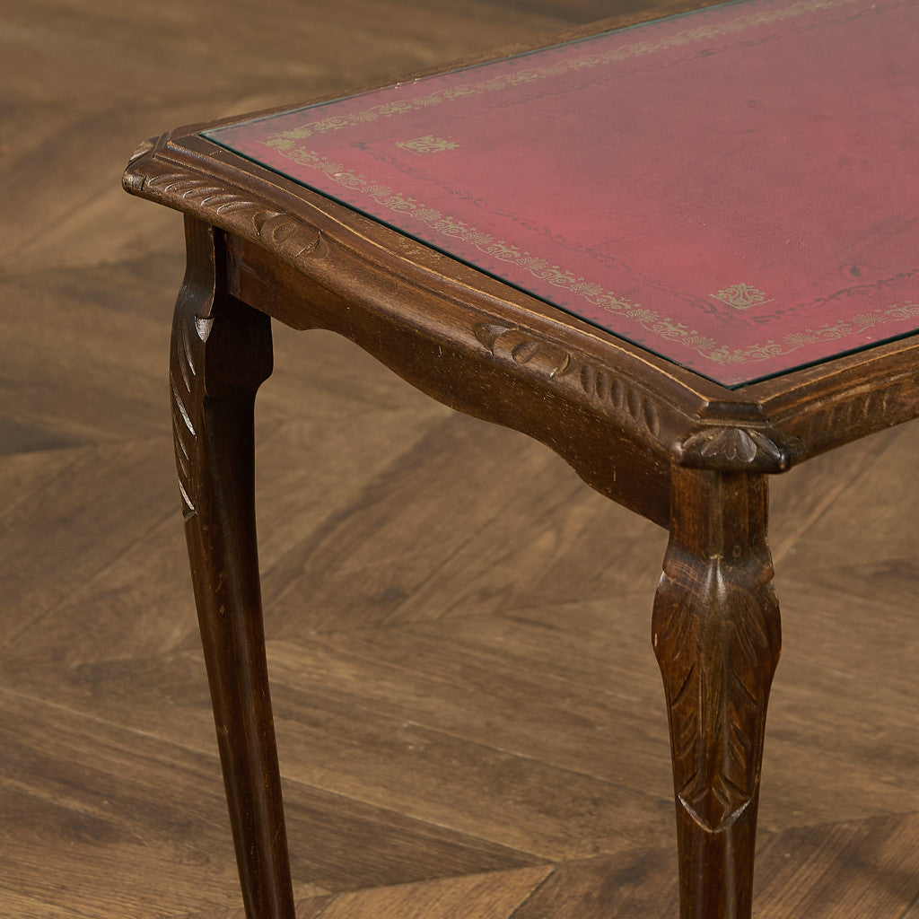 英国 クラシック ガラストップ ネストテーブル