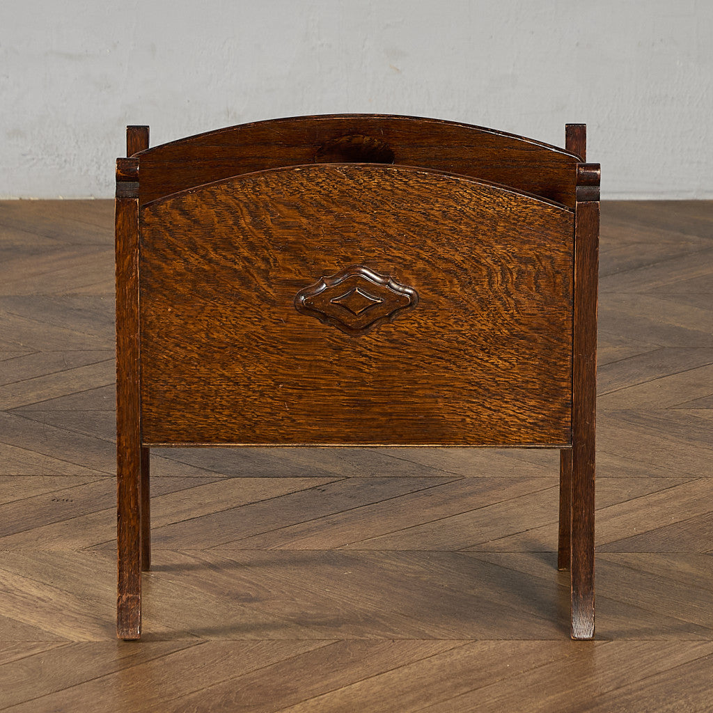 英国 クラシック オーク材 マガジンラック